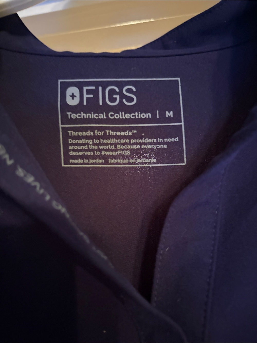 Figs Navy Long sleeve Rafaela Scrub Top - Picture 2 of 3